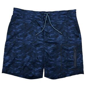 Mack Weldon Shorts Men’s Large 36 Blue Camo Hybrid Board Stretch Swimming Trunks